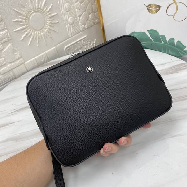 montblanc 万宝龙匠心系列迷你邮差包#顶级原单尺寸24-17-4黑色-卡其色型号:5257-3