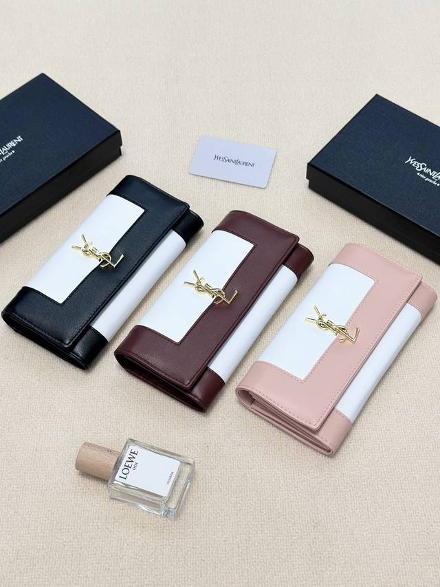 颜色 黑 粉 红尺寸 19X10圣罗兰款钱包进口小牛皮质感一流独一无二风格 实用内阁超美超时尚美女必备单品