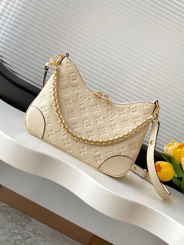 动态变码芯片顶级原单加强版 头层皮M12930黑 牛角包 M13224灰丝印 M12930米白 本款 Boulogne 手袋选用 Monogram Emprei