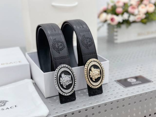 范思哲-纯牛皮 高档货 纹路清晰 手感超好 炸街 宽度:3.8厘米 配套美国Simon-全套包装 正品一致的吊牌全套包装 配纸袋 礼品盒 亲们下单一定备注腰围