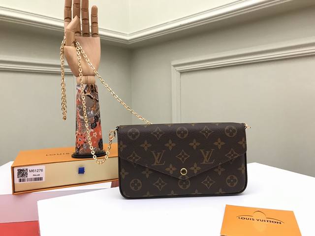 工厂P价 顶级原单 M61276老花，M81896Pochette Felicie 手袋此款由Damier Azur帆布制成的Pochette Felicie手