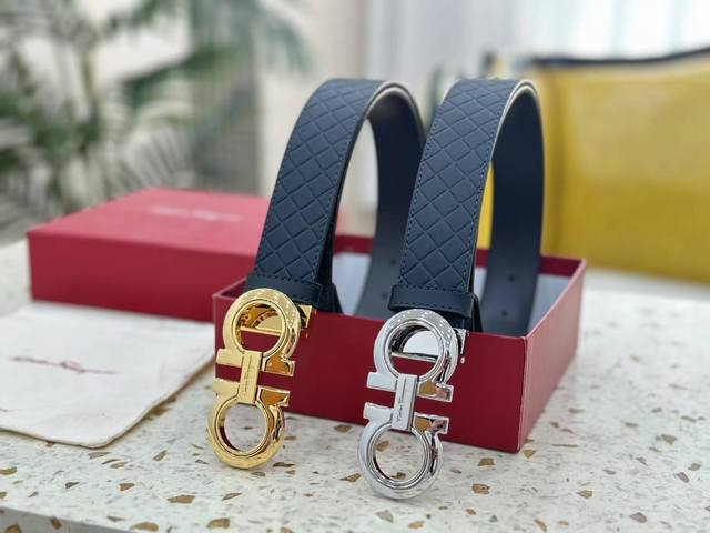 Salvatore Ferragamo菲拉格慕 3.5Cm高级定制款男士皮带 自行选择搭配 双面头层牛皮，黑色咖啡，一条顶2条。真材实料 很有质感 时尚经典不失