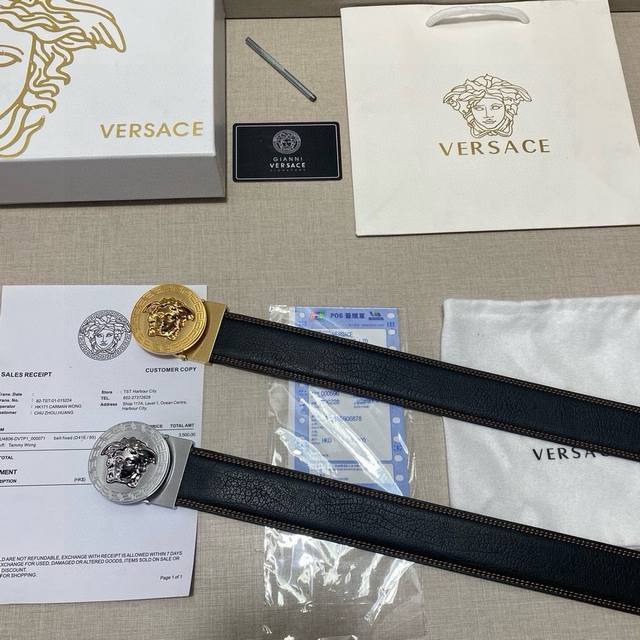 品牌:范思哲 等级:定牛制皮、新开款模。带宽3.8厘米.油精边致 电脑车线 实物摄拍无修饰 上身效果超好、配专柜套全包装.送礼自首带选 送眼打针 。 扣头:钢扣 品牌:范思哲 等级:定牛制皮、新开款模。带宽3.8厘米.油精边致 电脑车线 实物摄拍无修饰 上身效果超好、配专柜套全包装.送礼自首带选 送眼打针 。 扣头:钢扣