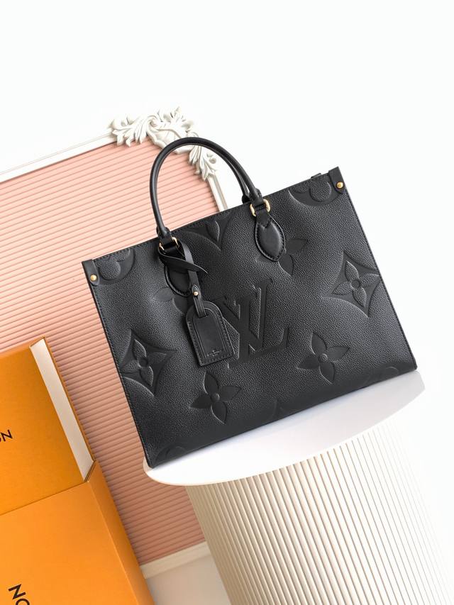 45595款 有吊牌 头层牛皮 顶级原单加强版 163C01变码芯片 M45595黑色 M45494杏印 M45495黑印 顶级原单本款 Onthego 中号手