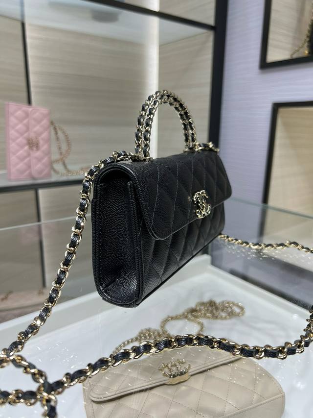 Ohanel 25S 新款 本季最火的小球牛皮Kelly手柄包 Ap4210Y 尺寸:18*10*4.5Cm