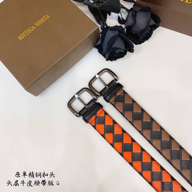 Bv葆蝶家 原单新品 带身采用雙面意大利進口原廠牛皮编织 非市场普通版本 百搭适合各种场合 扣头精品设计注意细节 3.8Cm Bv葆蝶家 原单新品 带身采用雙面意大利進口原廠牛皮编织 非市场普通版本 百搭适合各种场合 扣头精品设计注意细节 3.8Cm