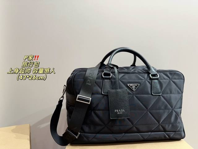 尺寸43.26 普拉达 旅行包 Prada 首发prada旅行包 男生背也很好看 女生背超帅 旅行包 健身包