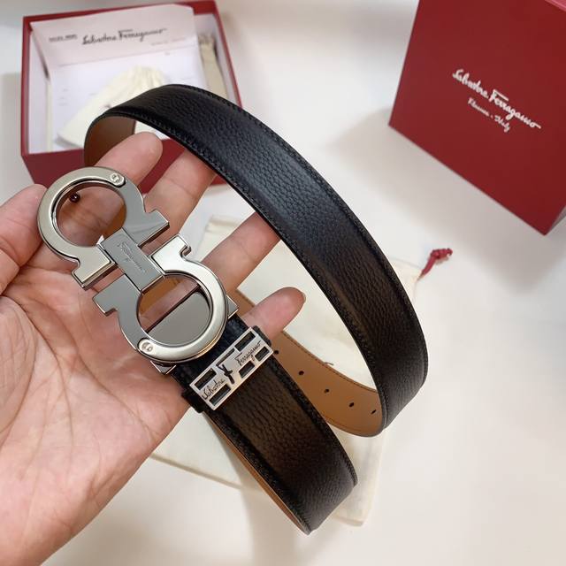 配正版包装代购客户专供货， 菲拉格慕新款同步，精选进口皮料，双面带身，请看图片认细节，品质保真， 制作工艺考究 媲美正品无压力 好货上手即知，宽度3.4Cm 高