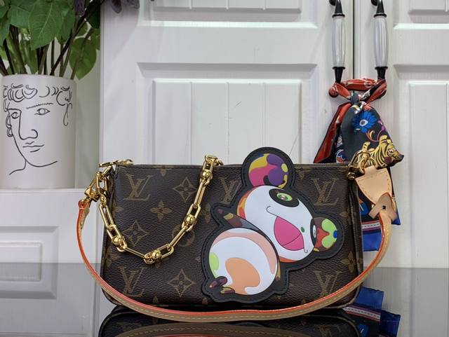 顶级原单 特惠 Lv X Tm Pochette Accessoires 手袋 M13440 老花 三彩-村上隆 本款 Pochette Accessoires