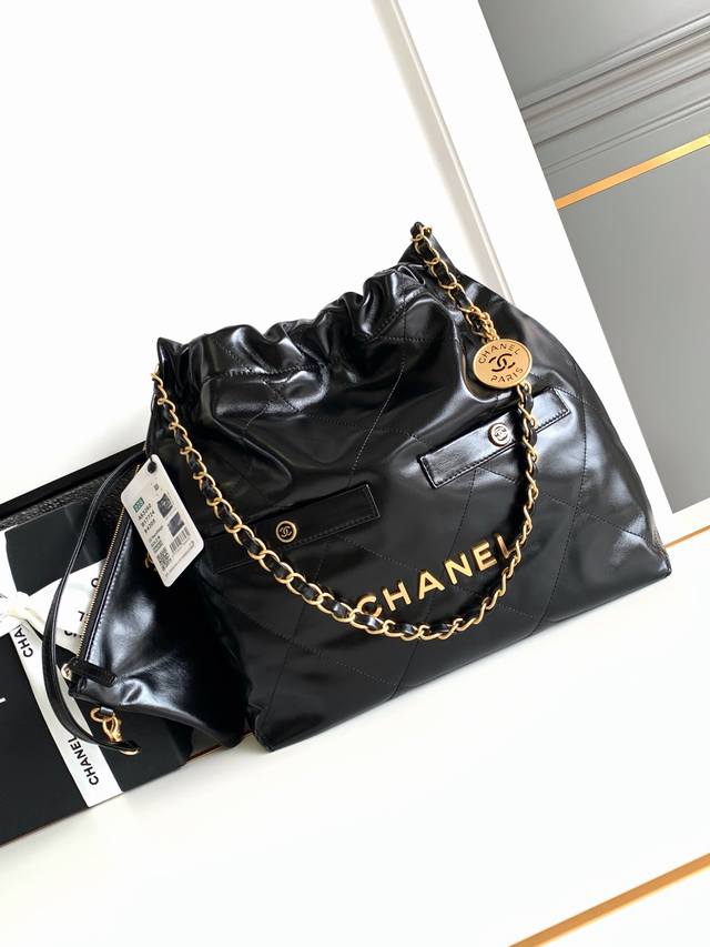 出口产品 Ohanel香奈儿 24B子母插袋款22Bag原厂Montebello胎牛黑色 新款24超级火爆 今年上新的时髦点以年份数字为命名对准它 手袋 垃圾袋